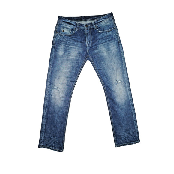 Buffalo David Bitton Men's Straight Leg Jeans – Medium, Distressed Look 34x29 - Picture 1 of 5